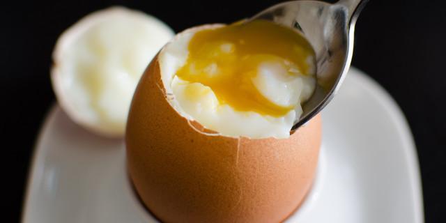 Parmesan cheese with soft-boiled eggs