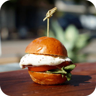 tomato, burrata and lettuce sandwich