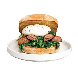 SAUSAGE BROCCOLINI BURRATA PANINO