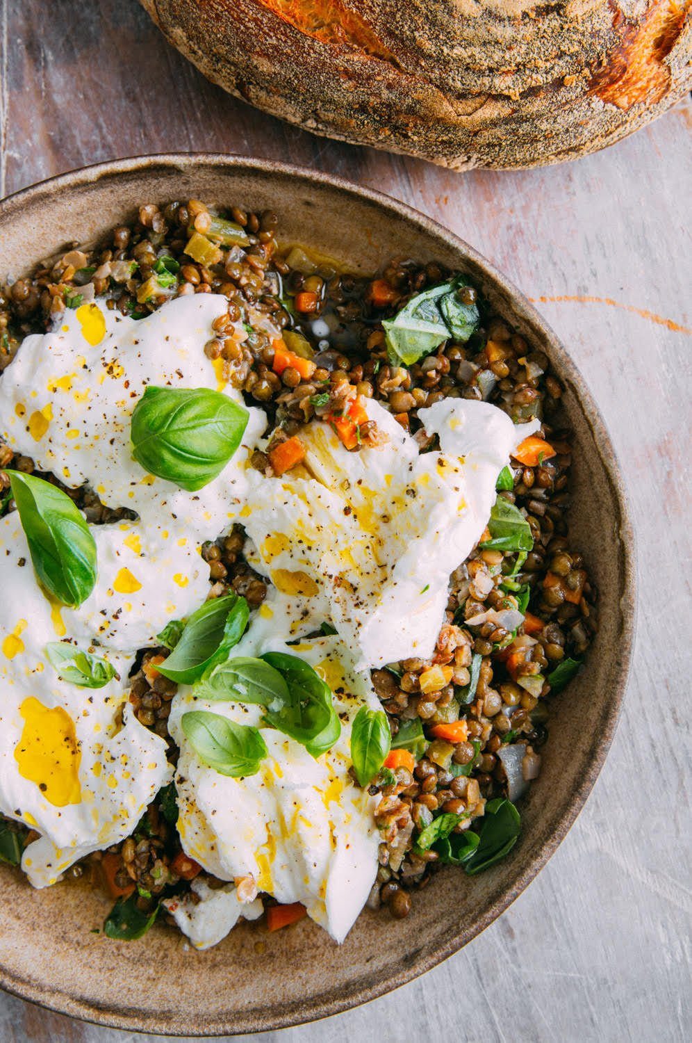 Lentil Burrata Salad