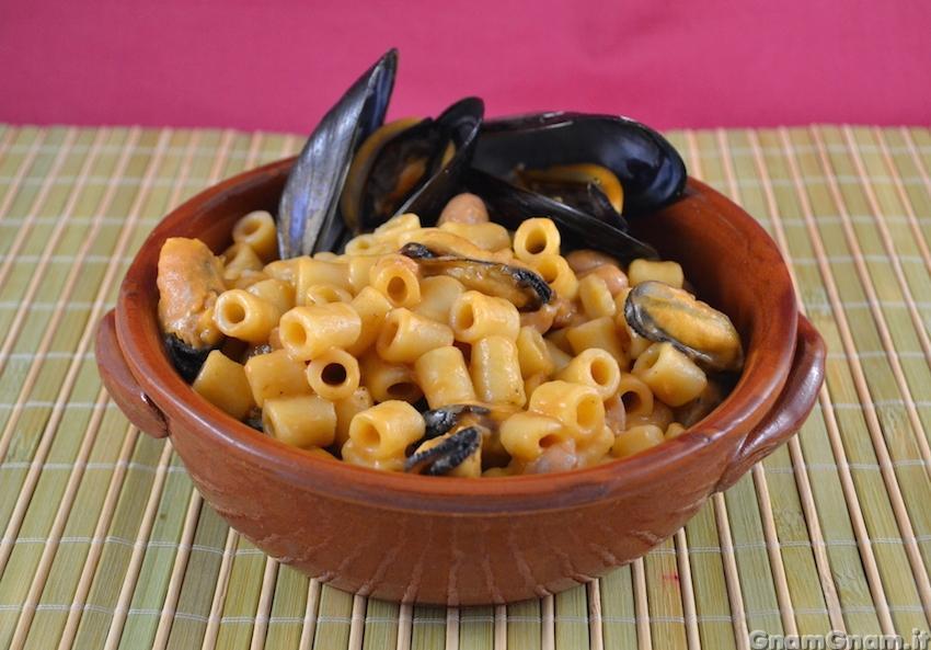 Pasta with beans and mussels