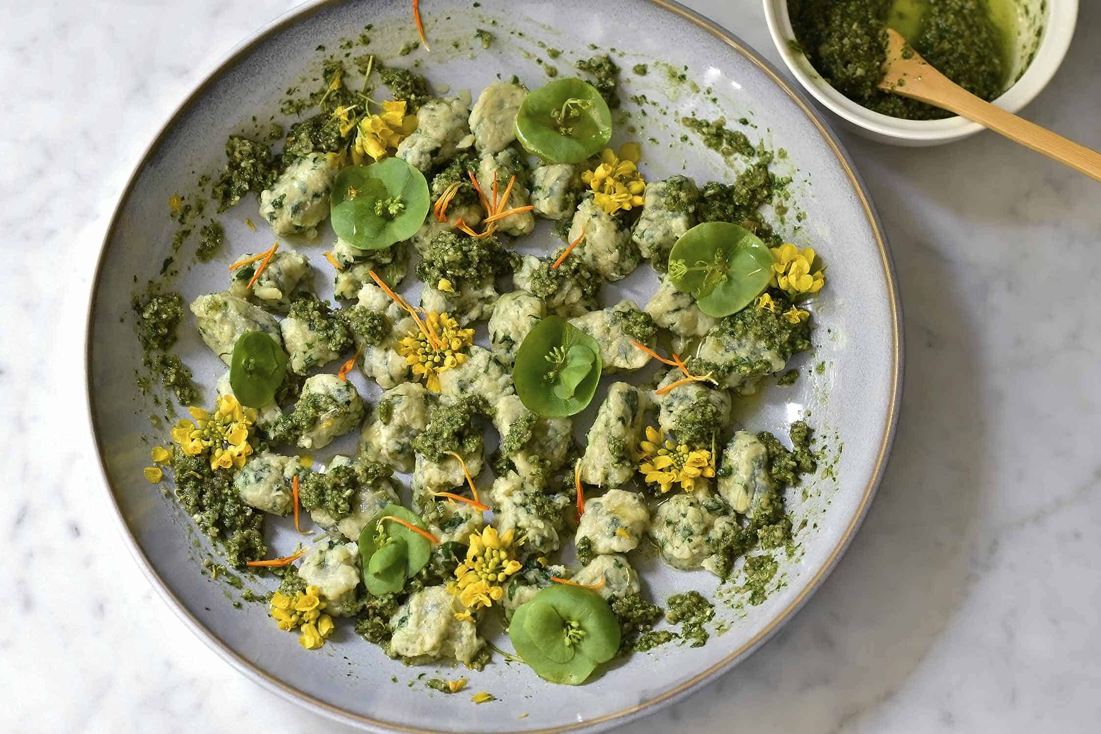 Gnocchi with Genoese Pesto and Burrata