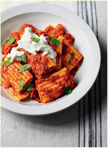 Creamy Paccheri with Prawns and Burrata